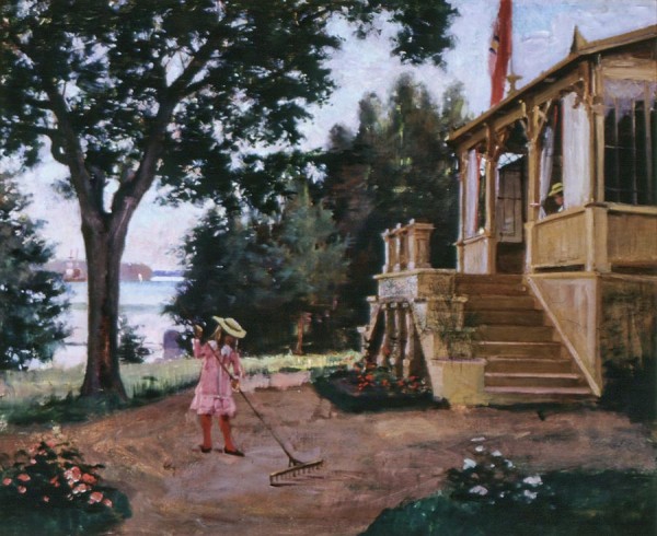 Albert Edelfelt, Från trädgården på Haiko, 1880, oljemålning. Privat ägo. Foto: Katja Hagelstam.