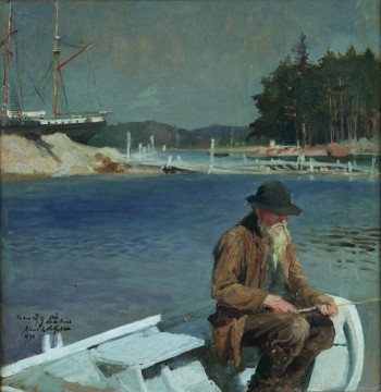 Albert Edelfelt, Metande gubbe, 1896, oljemålning. Albert Edelfelts stiftelse.